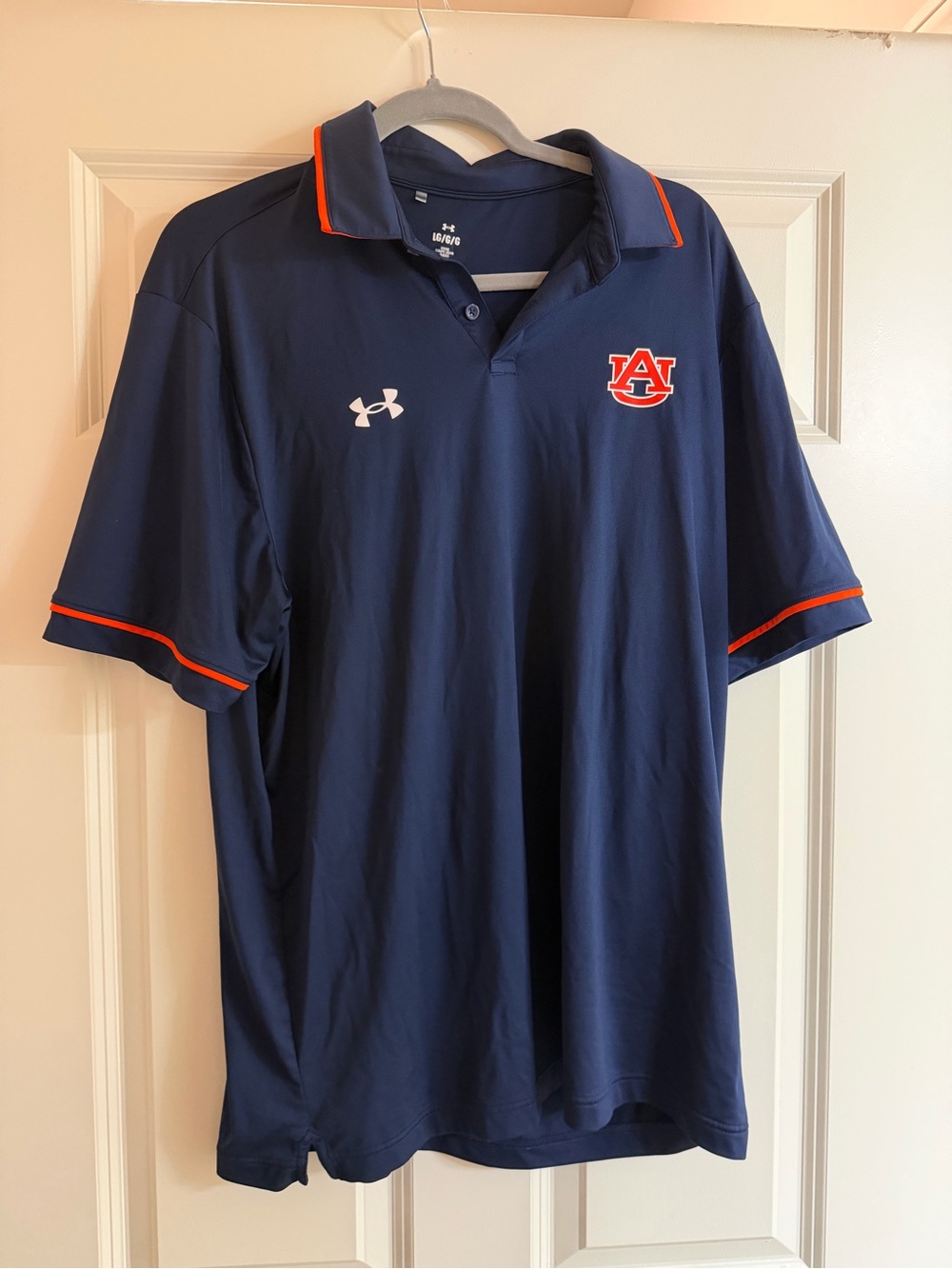 LG Navy Polo Shirt with Orange Trim